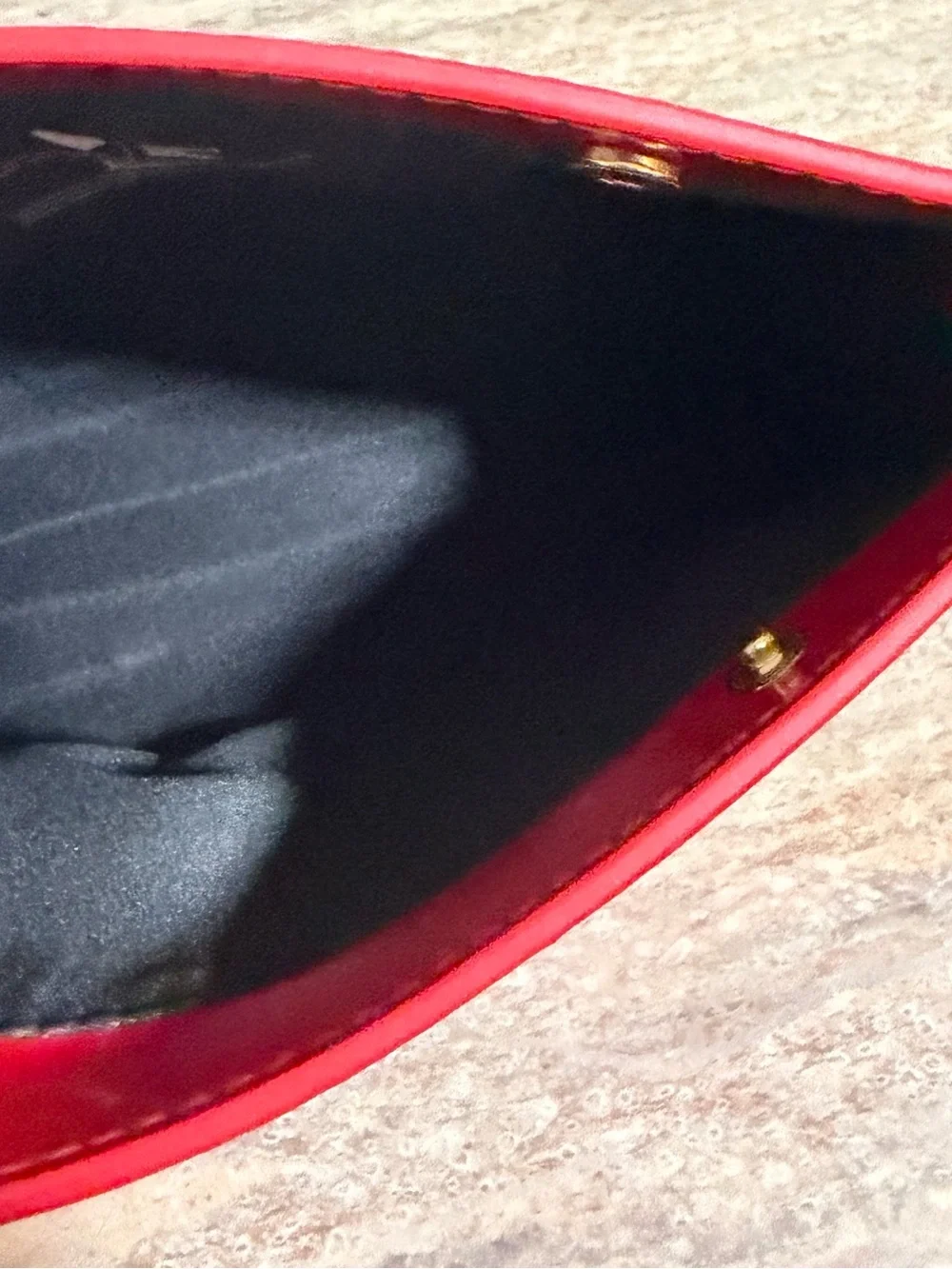 Yves Saint Laurent Beaute Glossy Red Cosmetic Case with Embossed YSL